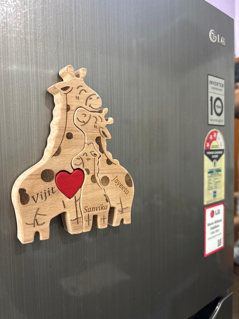 Wooden Giraffe Family Puzzle