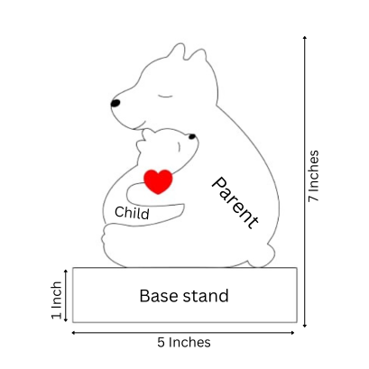 Wooden Bear Parent with kids puzzle