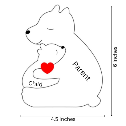 Wooden Bear Parent with kids puzzle