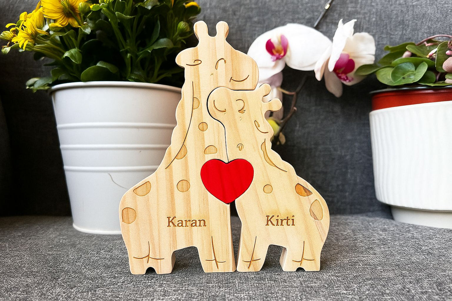 Wooden Giraffe Family Puzzle