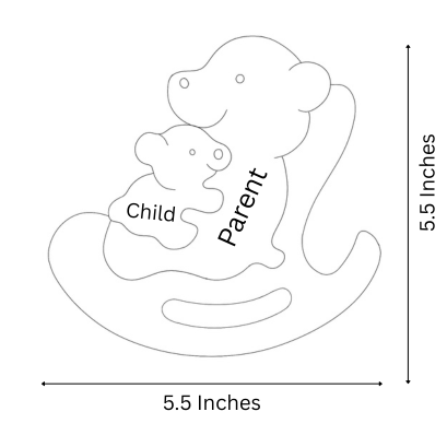 Wooden Parent with Baby on a rocking chair Puzzle