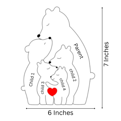Wooden Bear Parent with kids puzzle