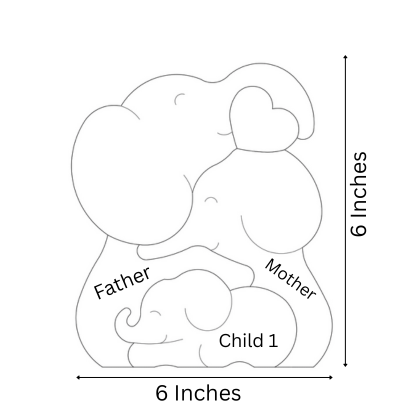 Wooden Elephant Family Puzzle