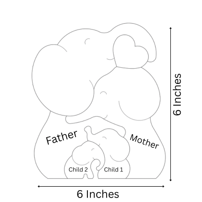 Wooden Elephant Family Puzzle