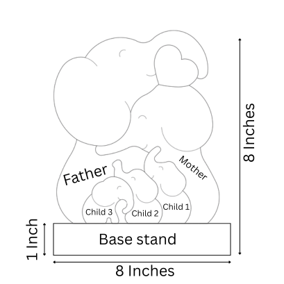 Wooden Elephant Family Puzzle
