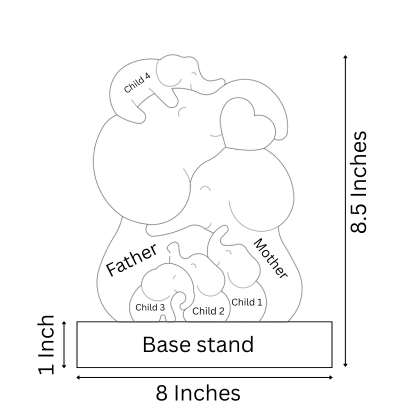 Wooden Elephant Family Puzzle