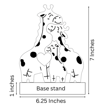 Wooden Giraffe Family Puzzle