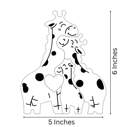 Wooden Giraffe Family Puzzle