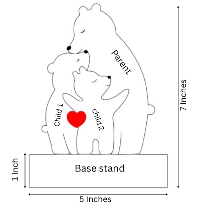 Wooden Bear Parent with kids puzzle