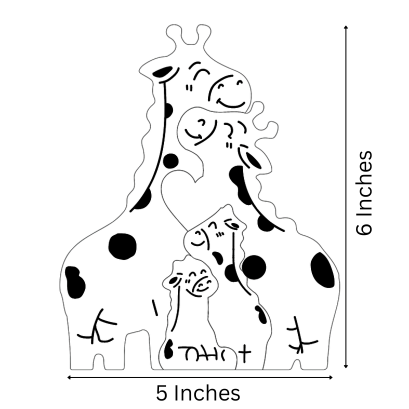 Wooden Giraffe Family Puzzle