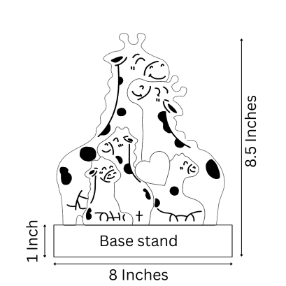 Wooden Giraffe Family Puzzle
