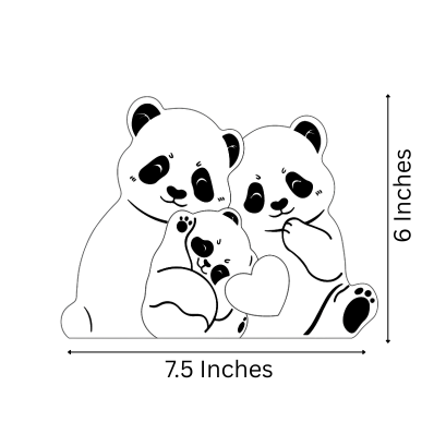 Wooden Panda Family puzzle
