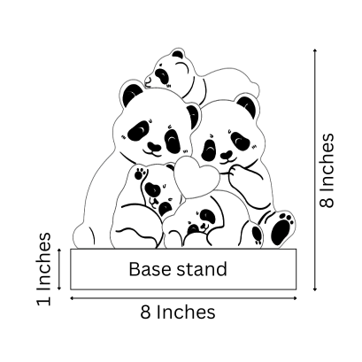 Wooden Panda Family puzzle