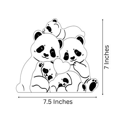 Wooden Panda Family puzzle