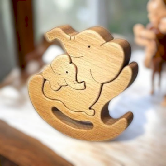 Wooden Parent with Baby on a rocking chair Puzzle