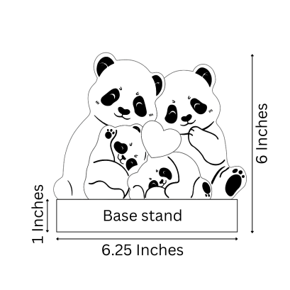 Wooden Panda Family puzzle