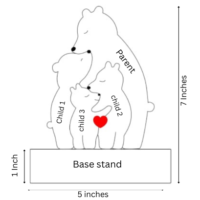 Wooden Bear Parent with kids puzzle