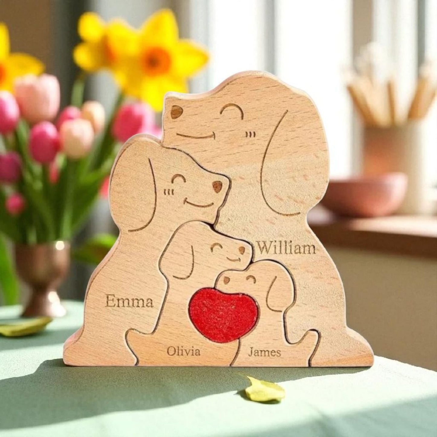 Wooden Dog Family Puzzle