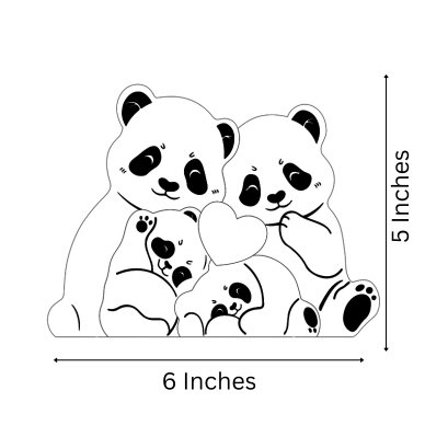Wooden Panda Family puzzle