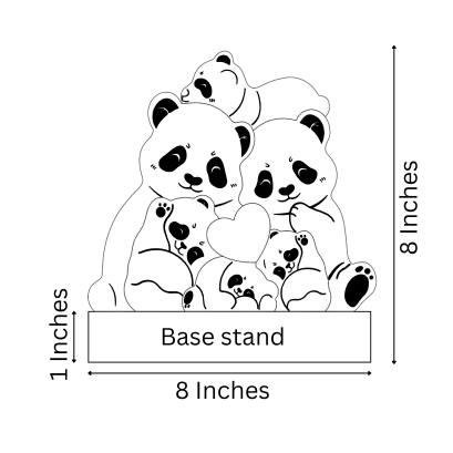 Wooden Panda Family puzzle