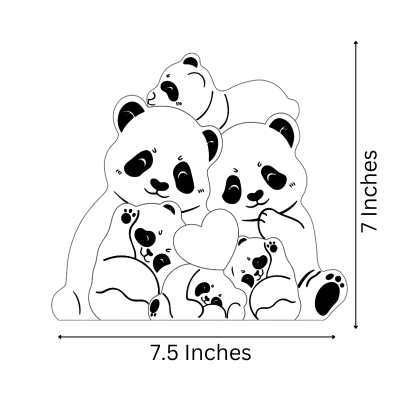 Wooden Panda Family puzzle
