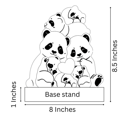 Wooden Panda Family puzzle