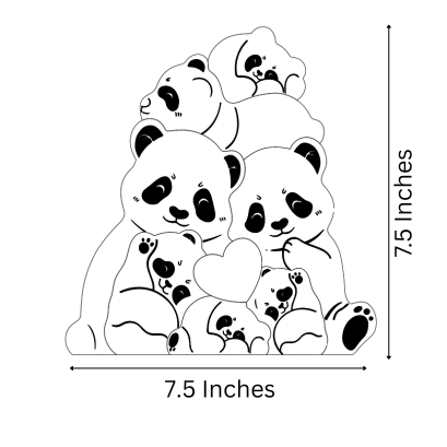 Wooden Panda Family puzzle