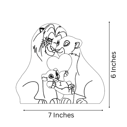 Wooden Lion Family Puzzle