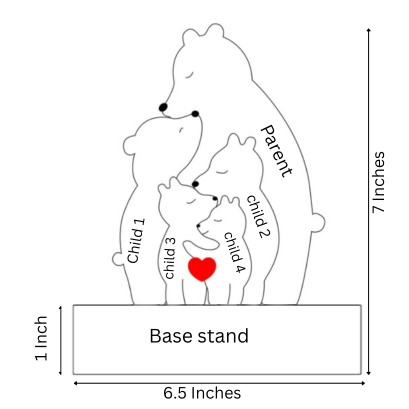 Wooden Bear Parent with kids puzzle