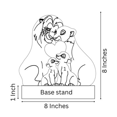 Wooden Lion Family Puzzle