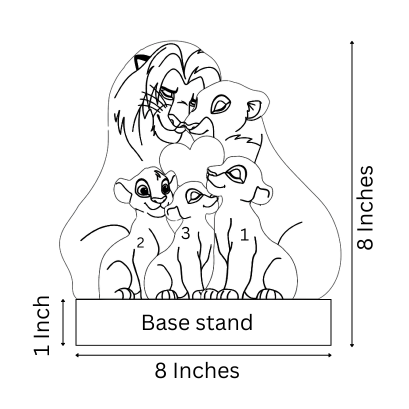 Wooden Lion Family Puzzle