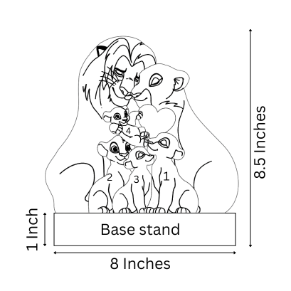 Wooden Lion Family Puzzle