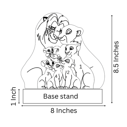 Wooden Lion Family Puzzle