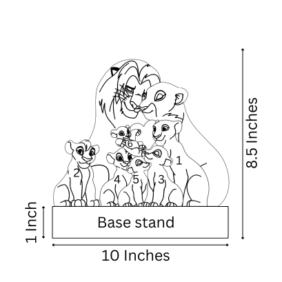 Wooden Lion Family Puzzle