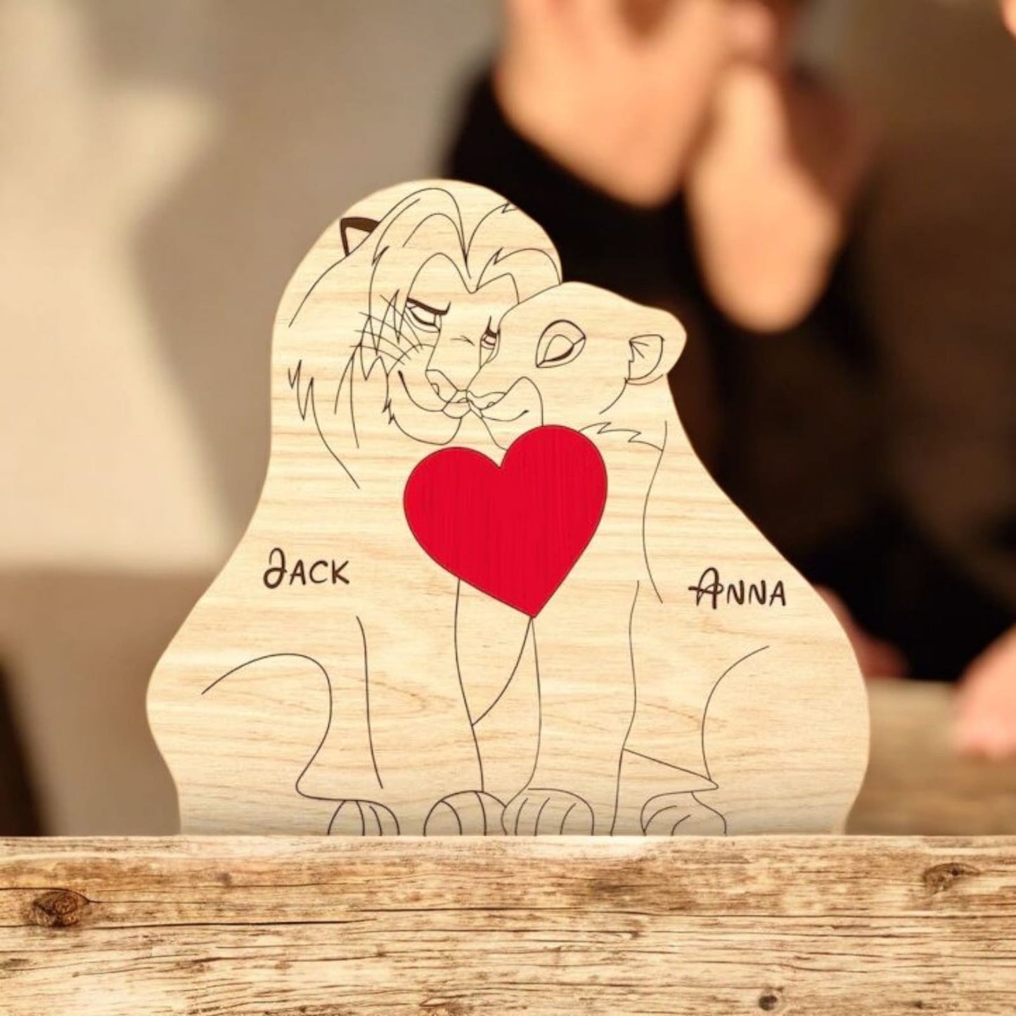Wooden Lion Family Puzzle