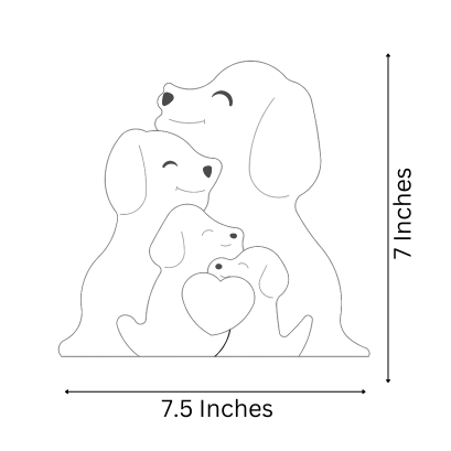 Wooden Dog Family Puzzle