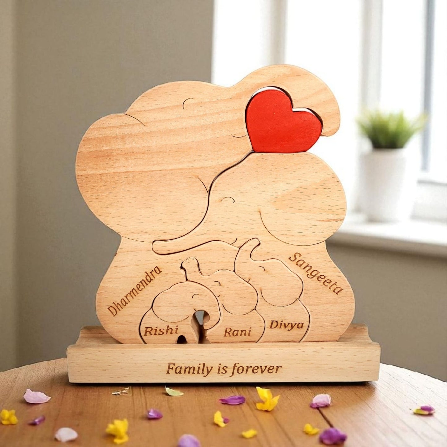 Wooden Elephant Family Puzzle