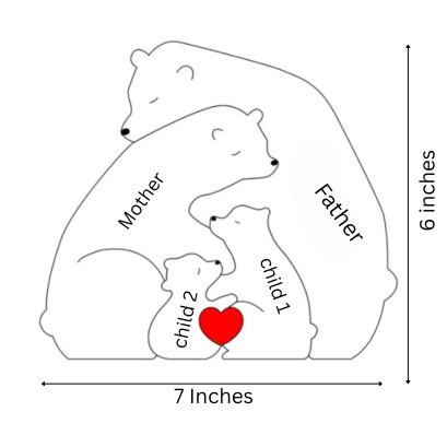 Wooden Bear Family Puzzle