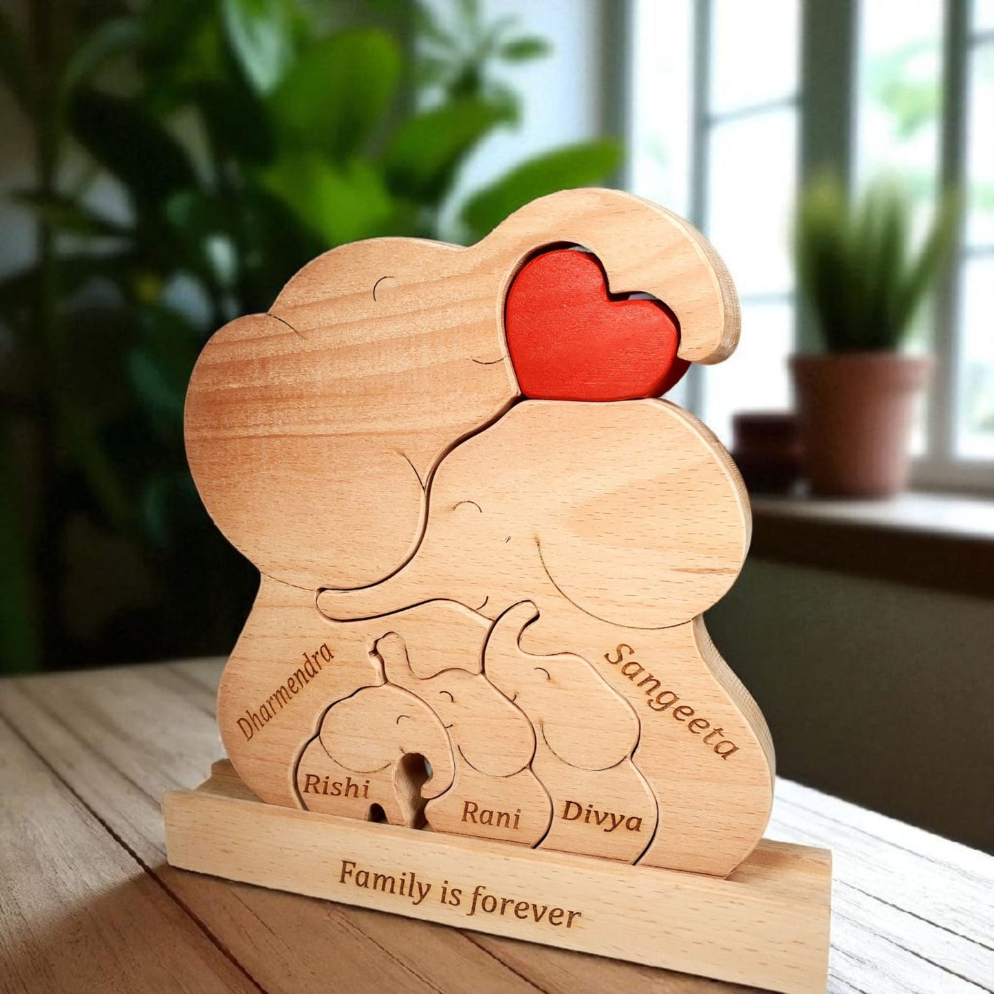 Wooden Elephant Family Puzzle