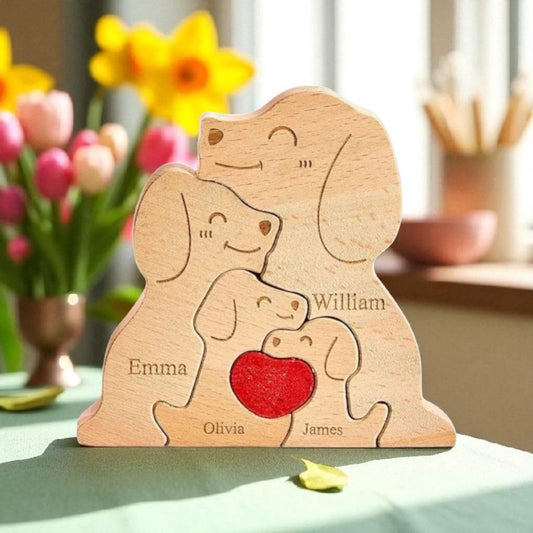 Wooden Dog Family Puzzle