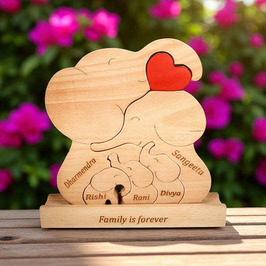 Wooden Elephant Family Puzzle