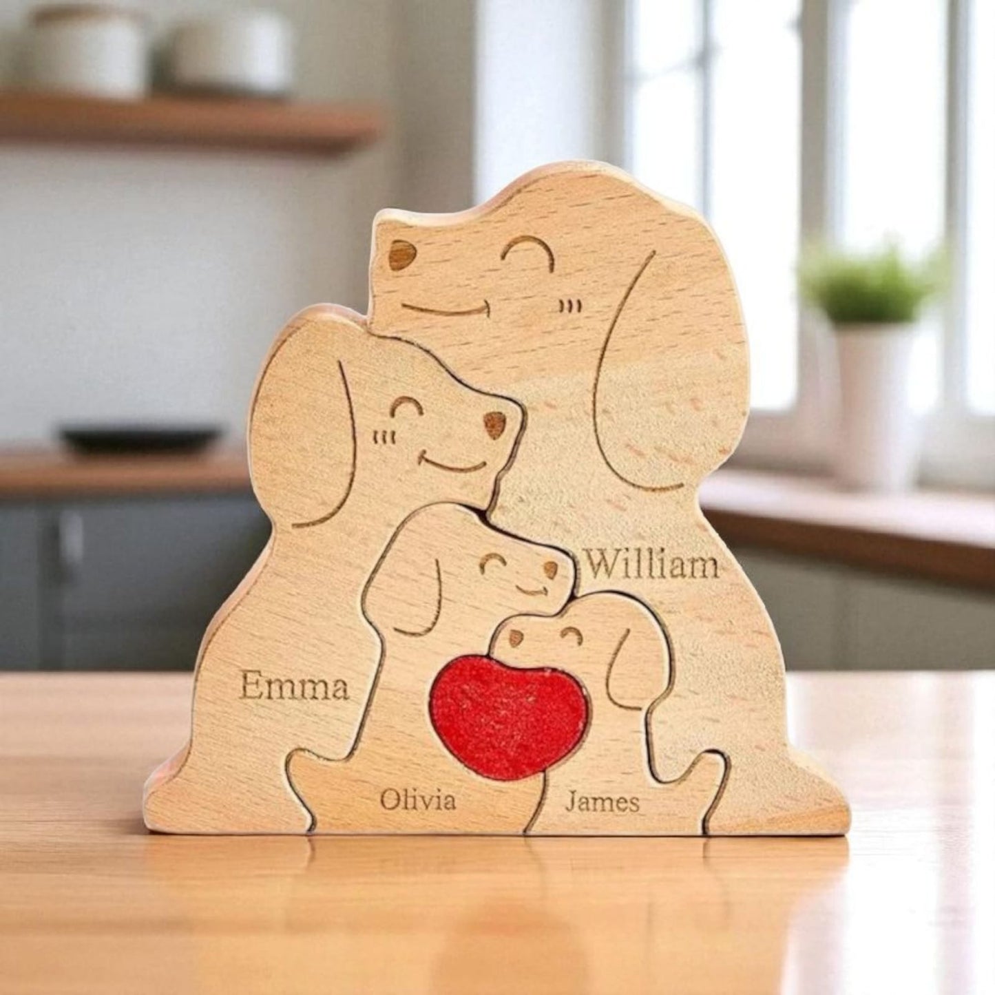 Wooden Dog Family Puzzle